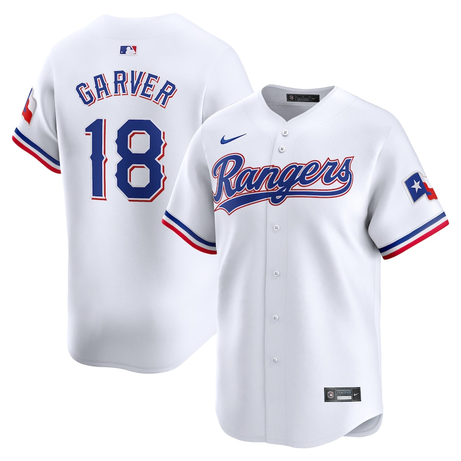 Men's Texas Rangers Mitch Garver #18 White Home Limited Jersey
